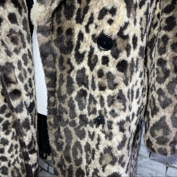 BCBG Tan Leopard Ariel Wool-Blend Peacoat XS - Picture 10 of 15